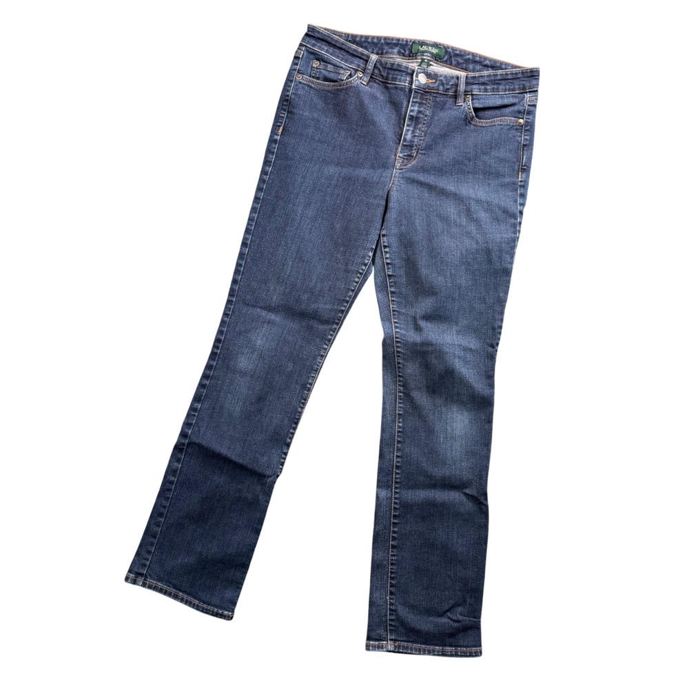 Lauren Ralph Lauren Straight Leg Jean‎ 10 Dark Wash Stretch Equestrian Old Money